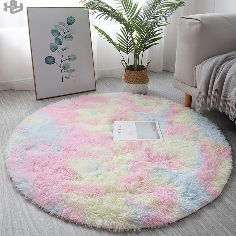 Super Soft Plush Round Rug Mat Fluffy Salon Thick Pile Carpets