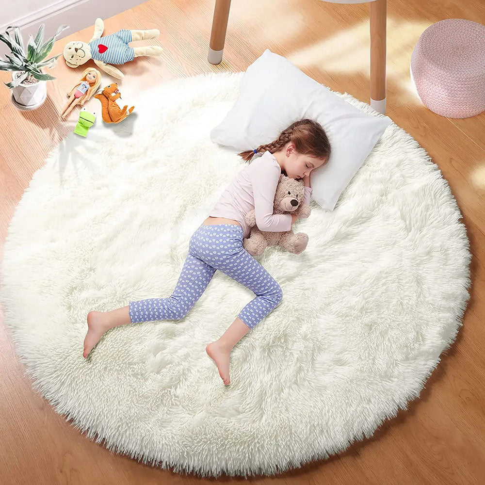 Super Soft Plush Round Rug Mat Fluffy Salon Thick Pile Carpets
