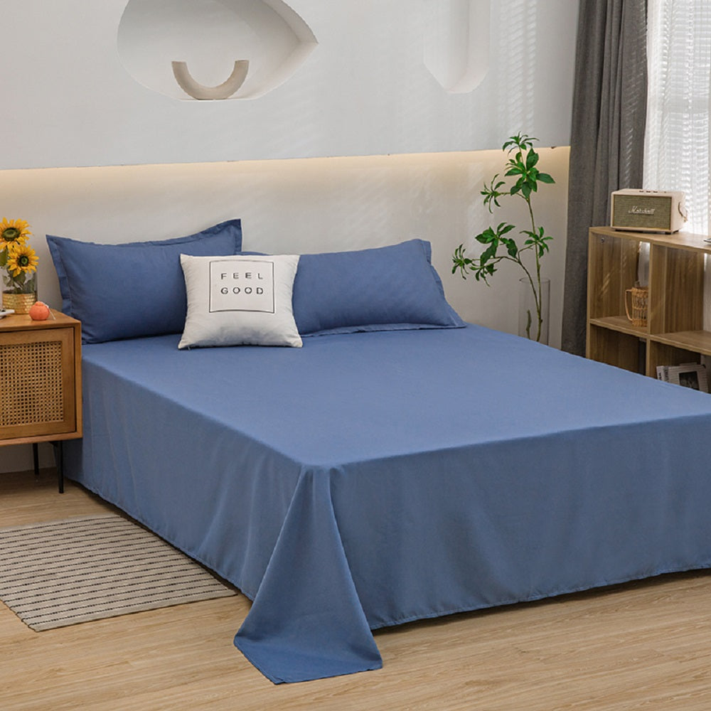 Soft Solid Color Bed Sheet for Double Bed
