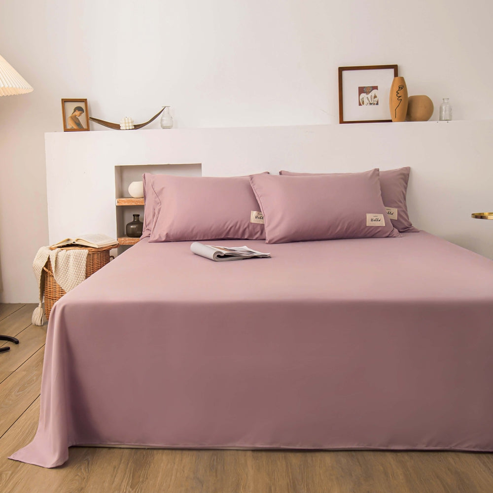 Soft Solid Color Bed Sheet for Double Bed