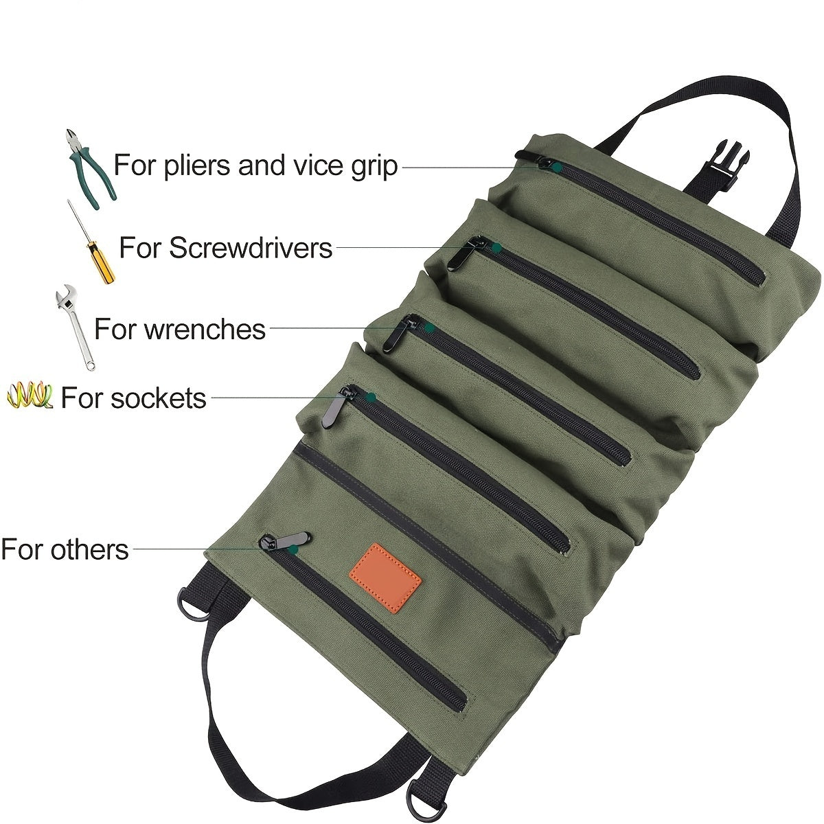 Multi-Purpose Canvas Roll Up Tool Bag