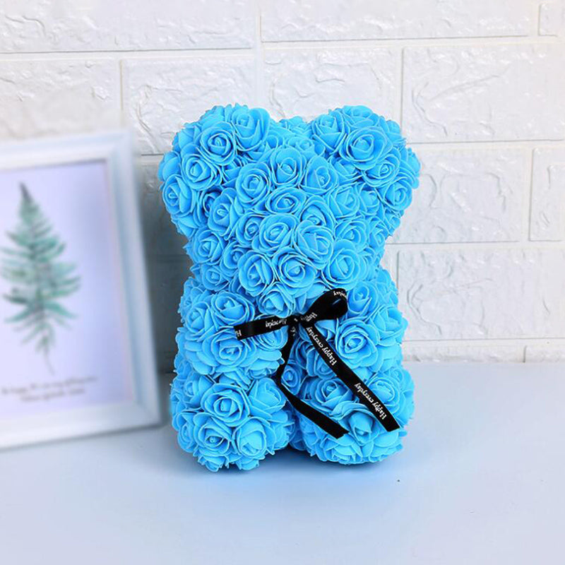 25cm Artificial Flowers Rose Bear Girlfriend Anniversary Gift