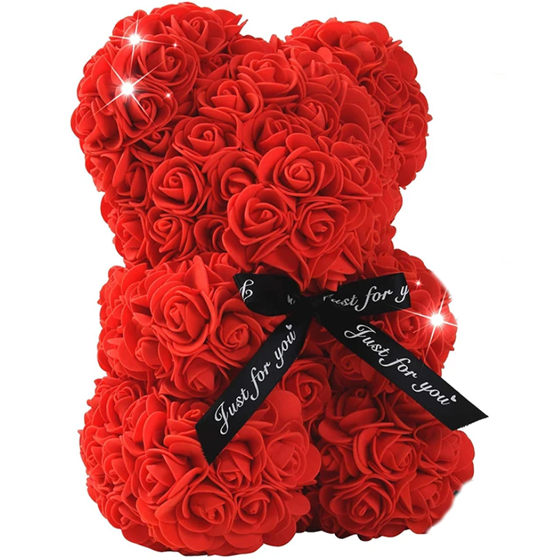 25cm Artificial Flowers Rose Bear Girlfriend Anniversary Gift