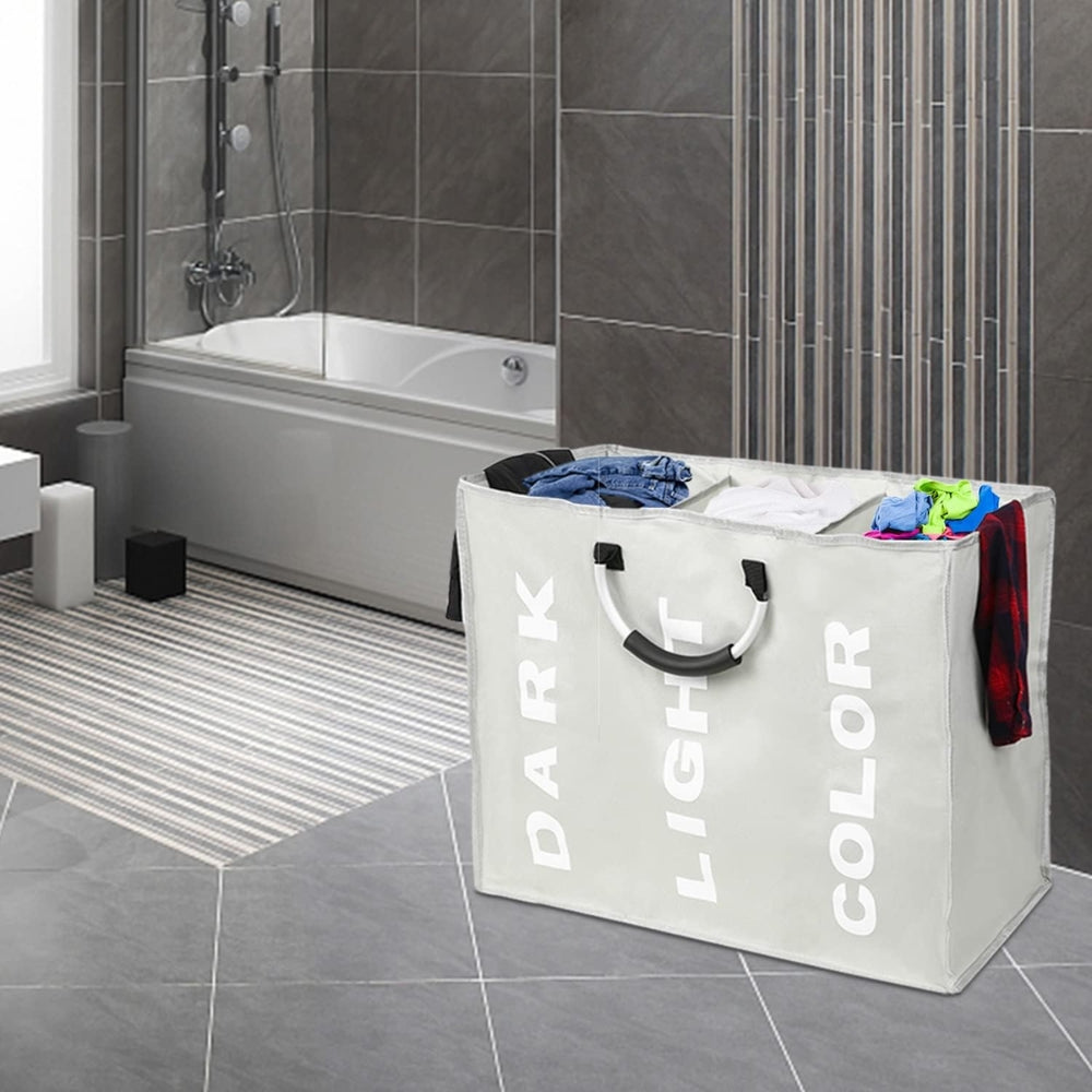 3 Grid Foldable Laundry Basket Bag Dirty Laundry Basket