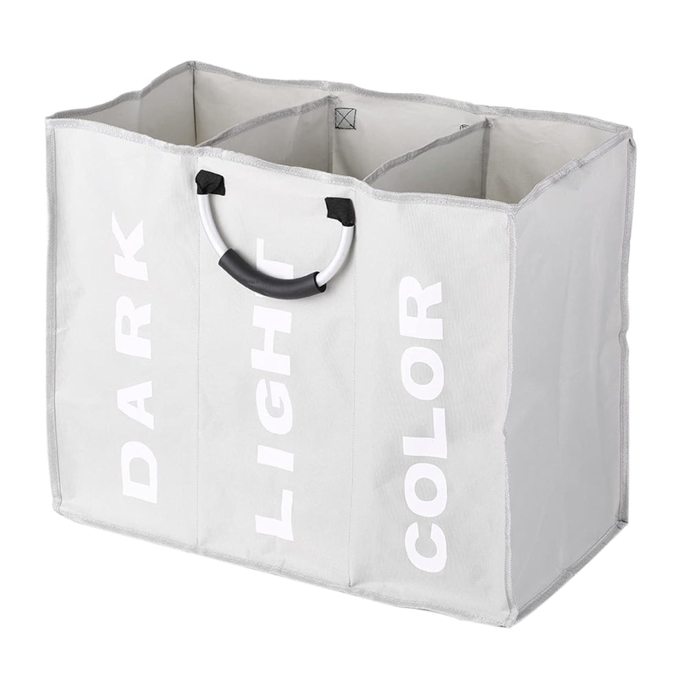 3 Grid Foldable Laundry Basket Bag Dirty Laundry Basket