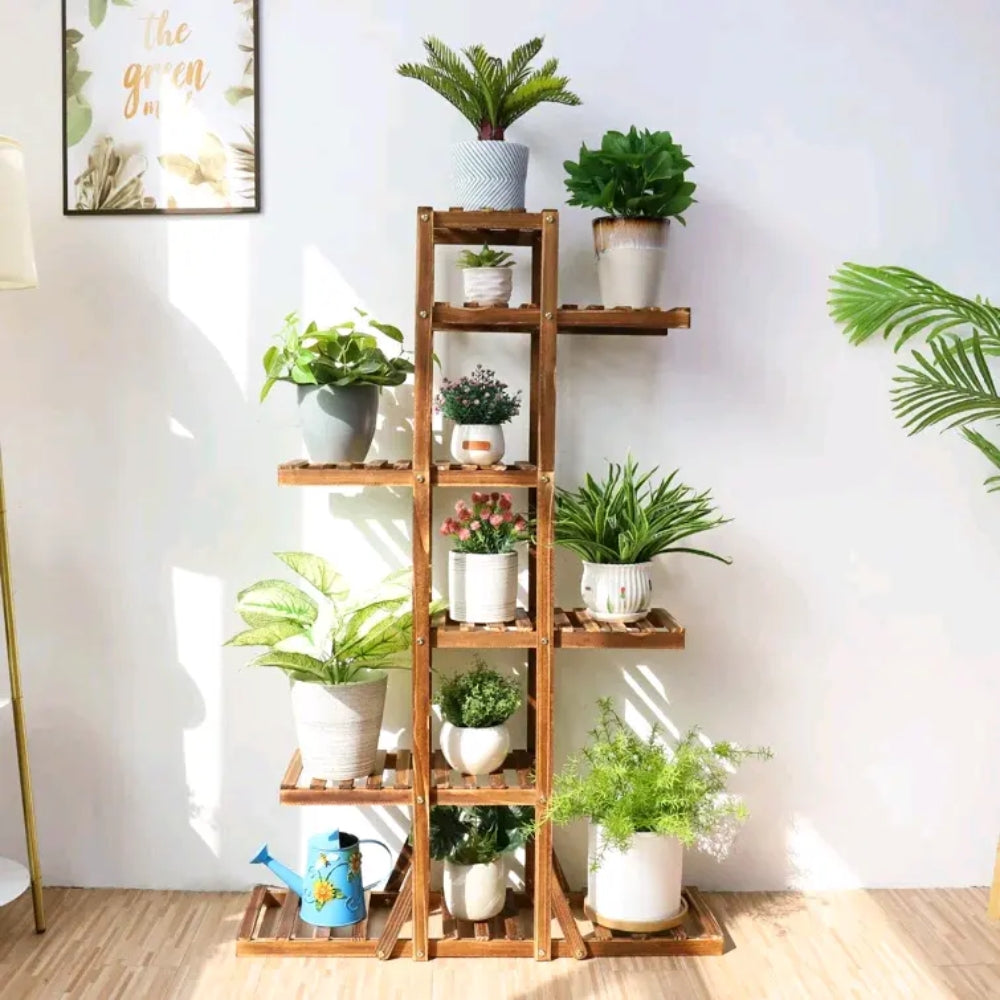 Wood Plant Display Shelf Stand Flower Pot Storage Rack Holder