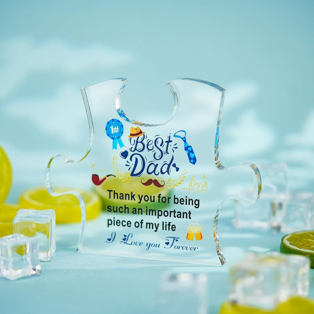Best Dad Acrylic Puzzle Decoration Gifts for Dad Plaque Stand Home Decoration