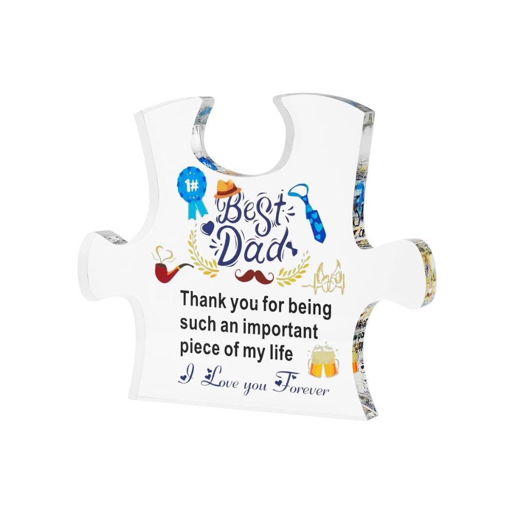 Best Dad Acrylic Puzzle Decoration Gifts for Dad Plaque Stand Home Decoration