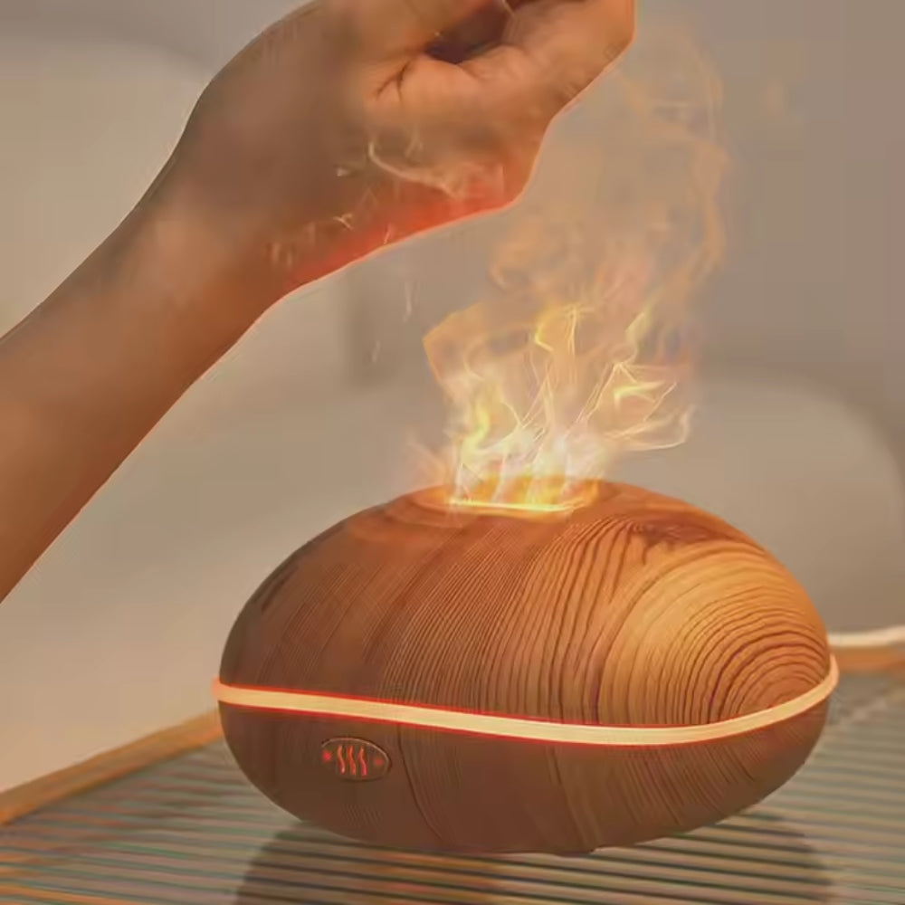 Fire Flame Aromatherapy Diffuser Humidifier with 7 Flames Effect