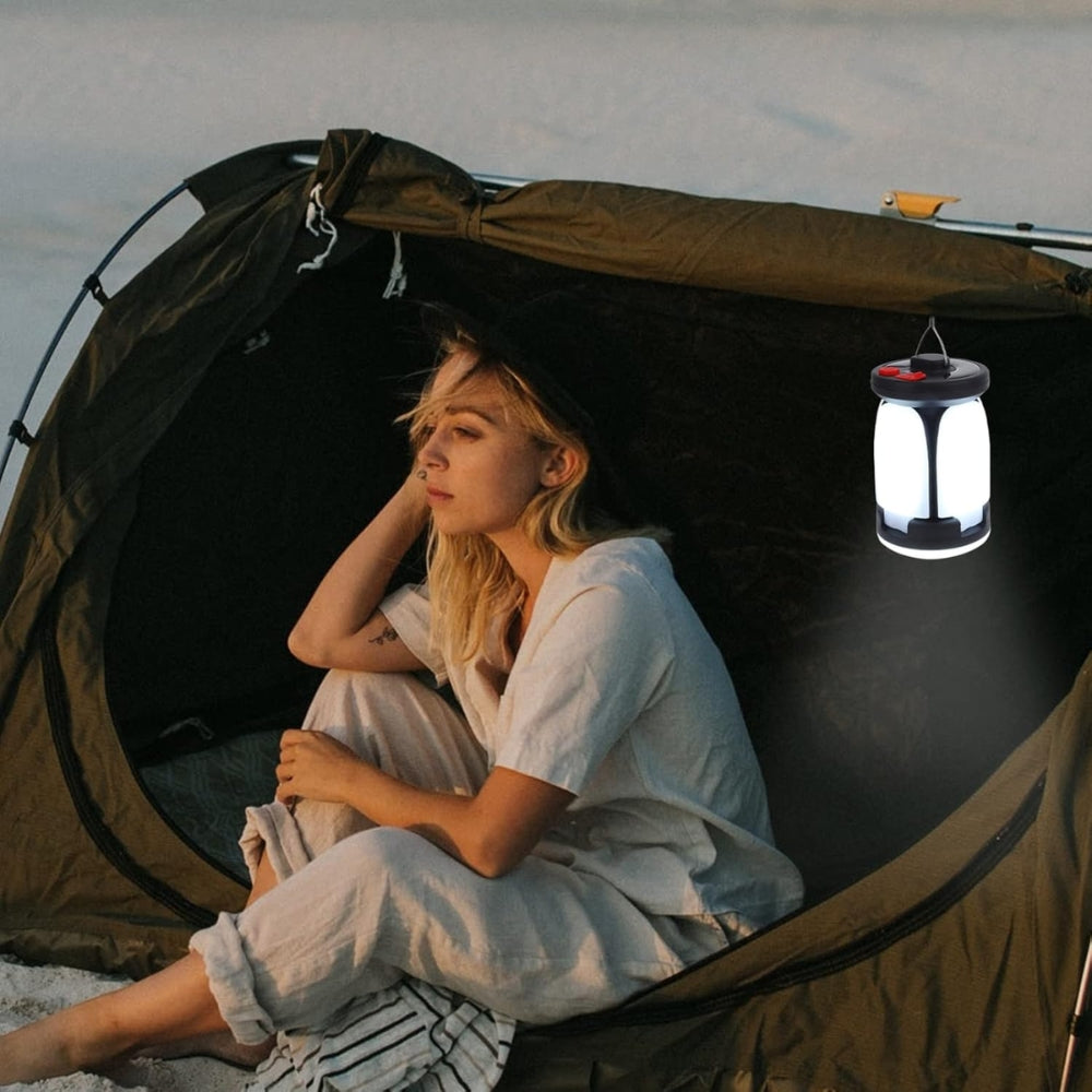 Solar LED Camping Lantern Rechargeable Power Bank Foldable Light Modes