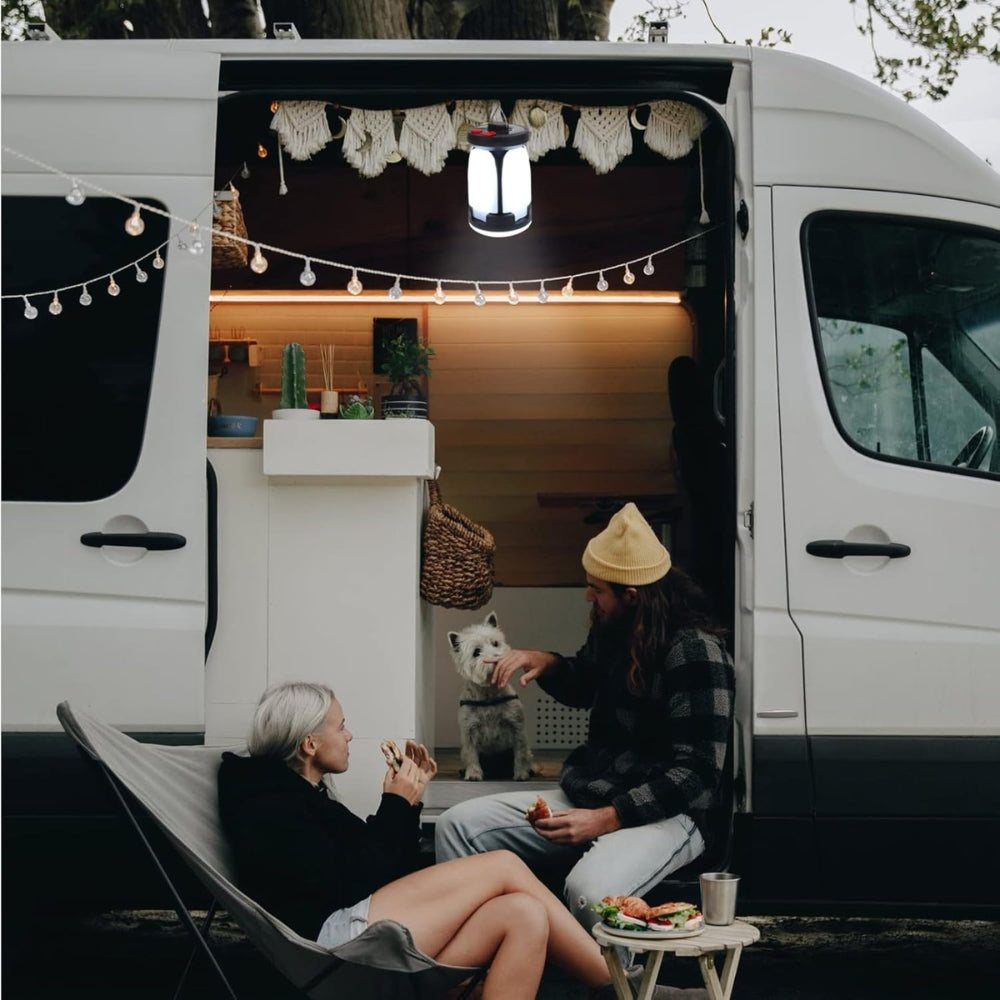 Solar LED Camping Lantern Rechargeable Power Bank Foldable Light Modes