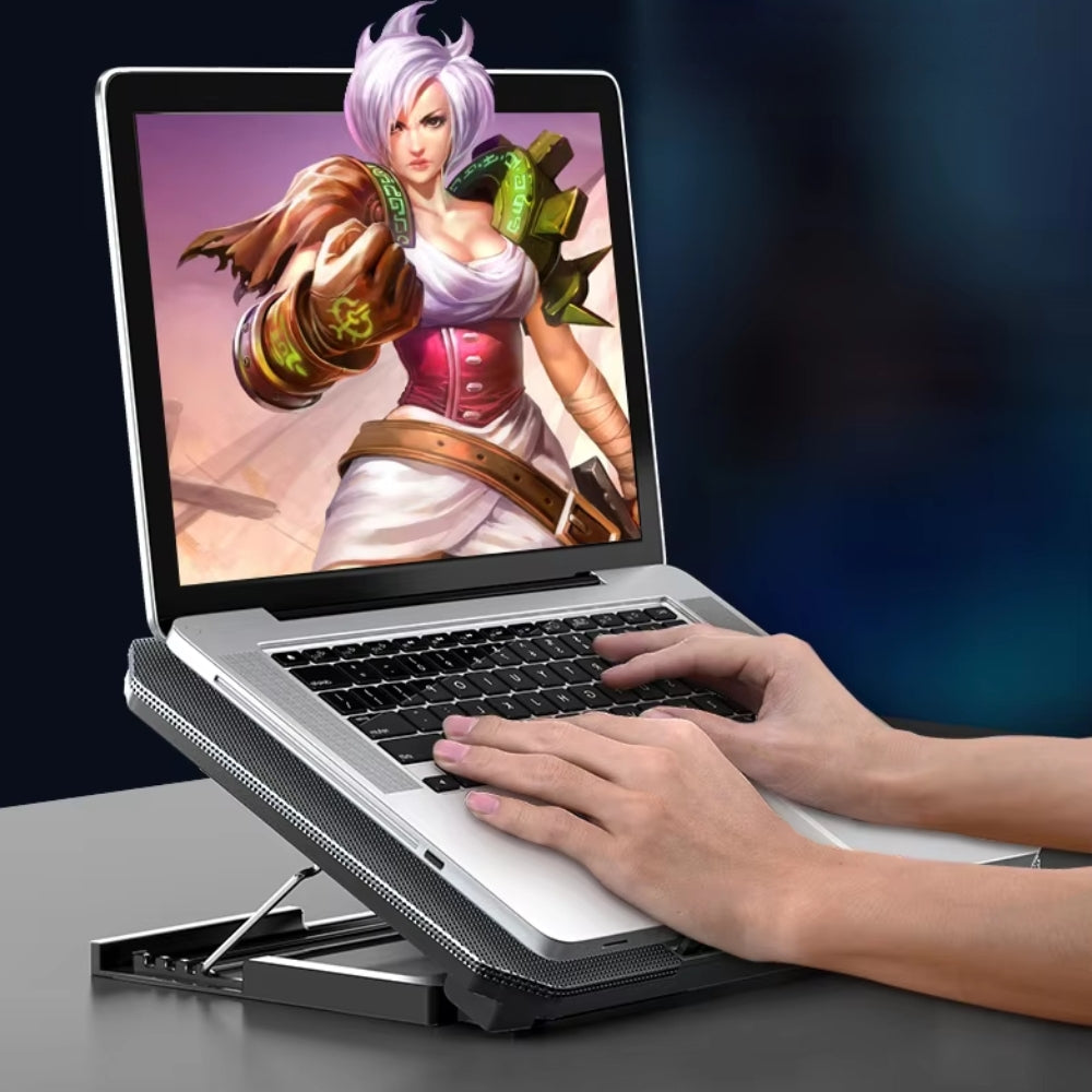Gaming Laptop Cooling Pad with LED Display USB Ports Adjustable Stand High Speed Fan