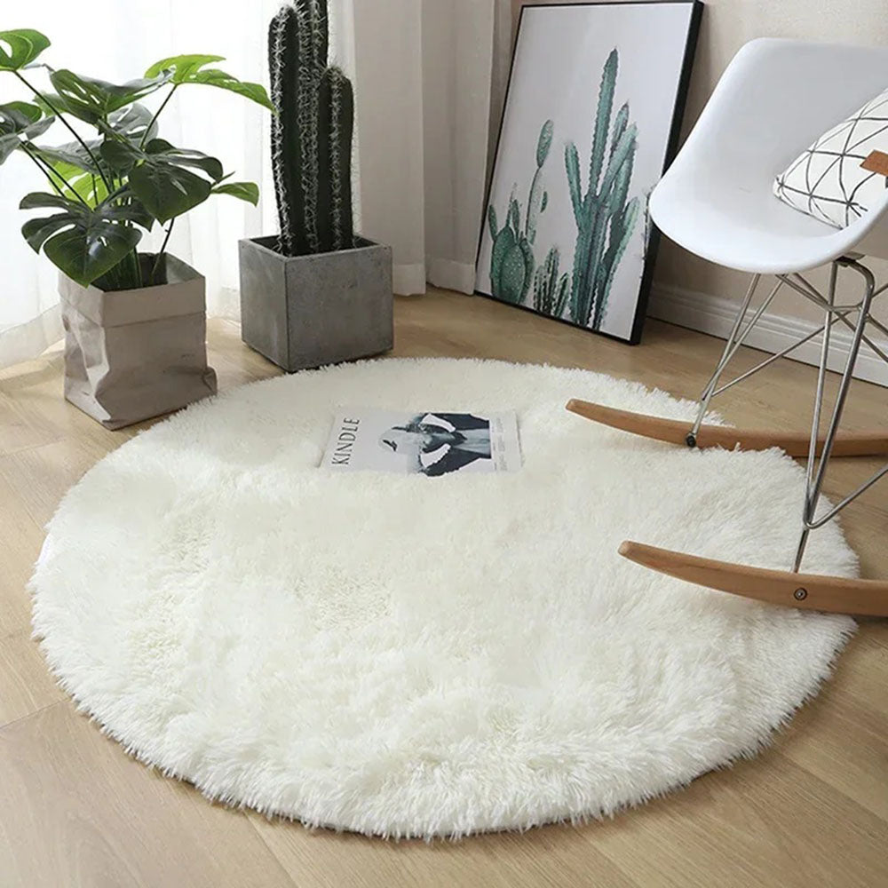 Super Soft Plush Round Rug Mat Fluffy Salon Thick Pile Carpets