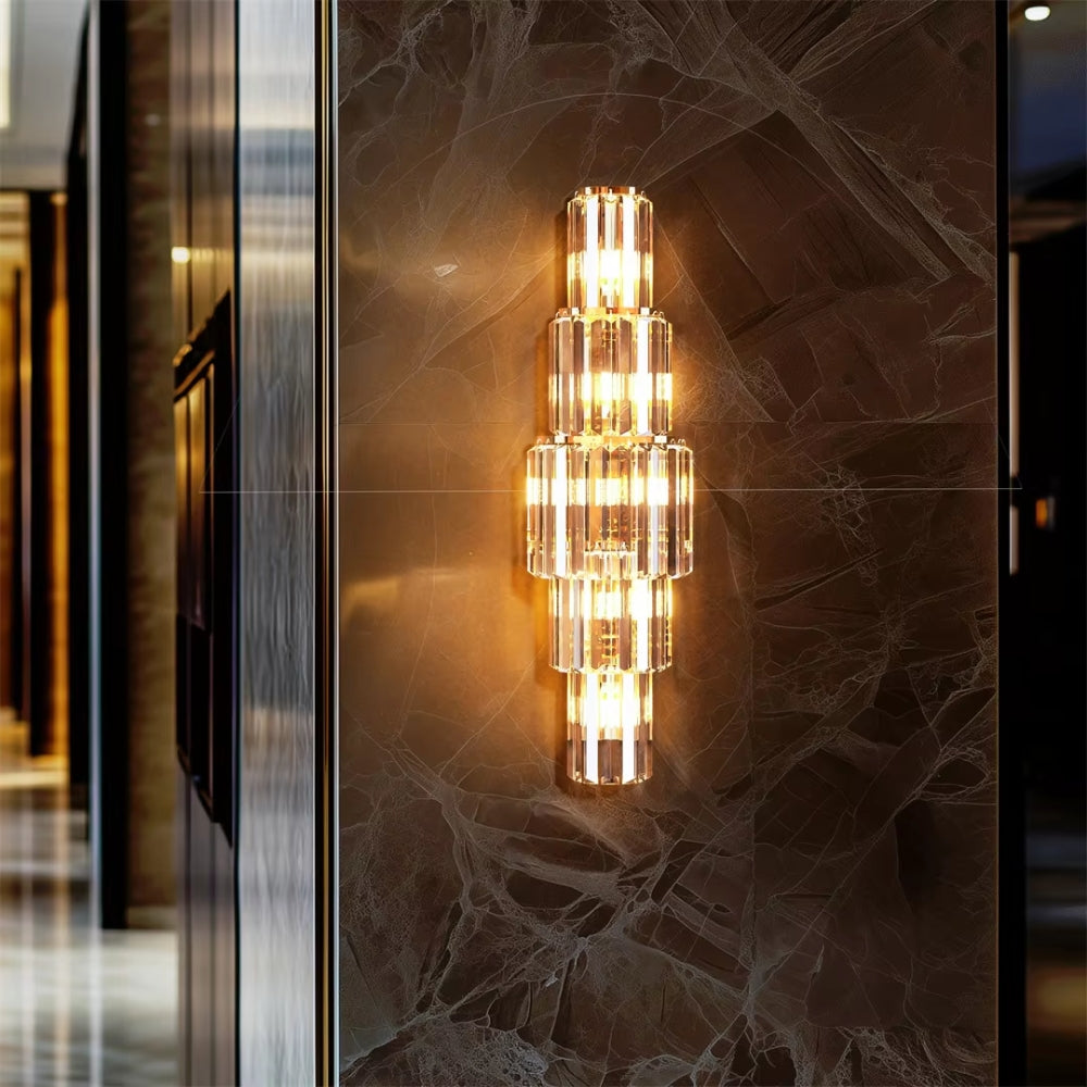 3 Layers Crystal Wall Lamp Sconce Light