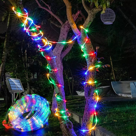 Solar LED Rope Lights Waterproof Outdoor Garden Deck Lighting