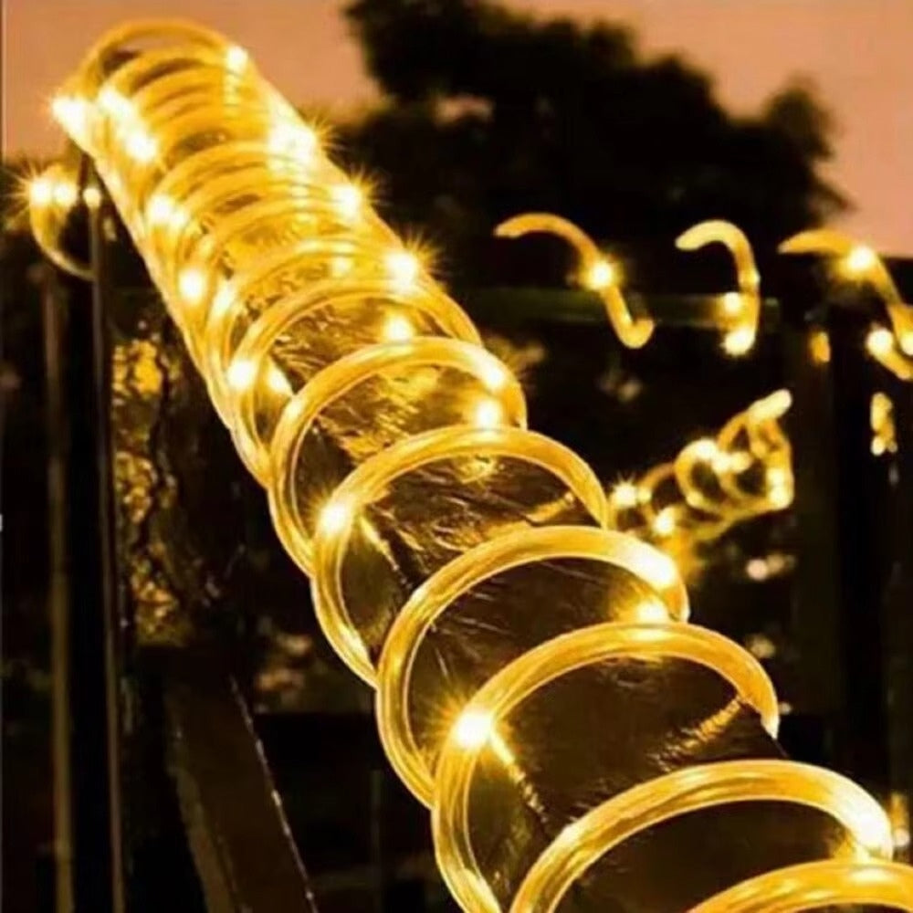 Solar LED Rope Lights Waterproof Outdoor Garden Deck Lighting