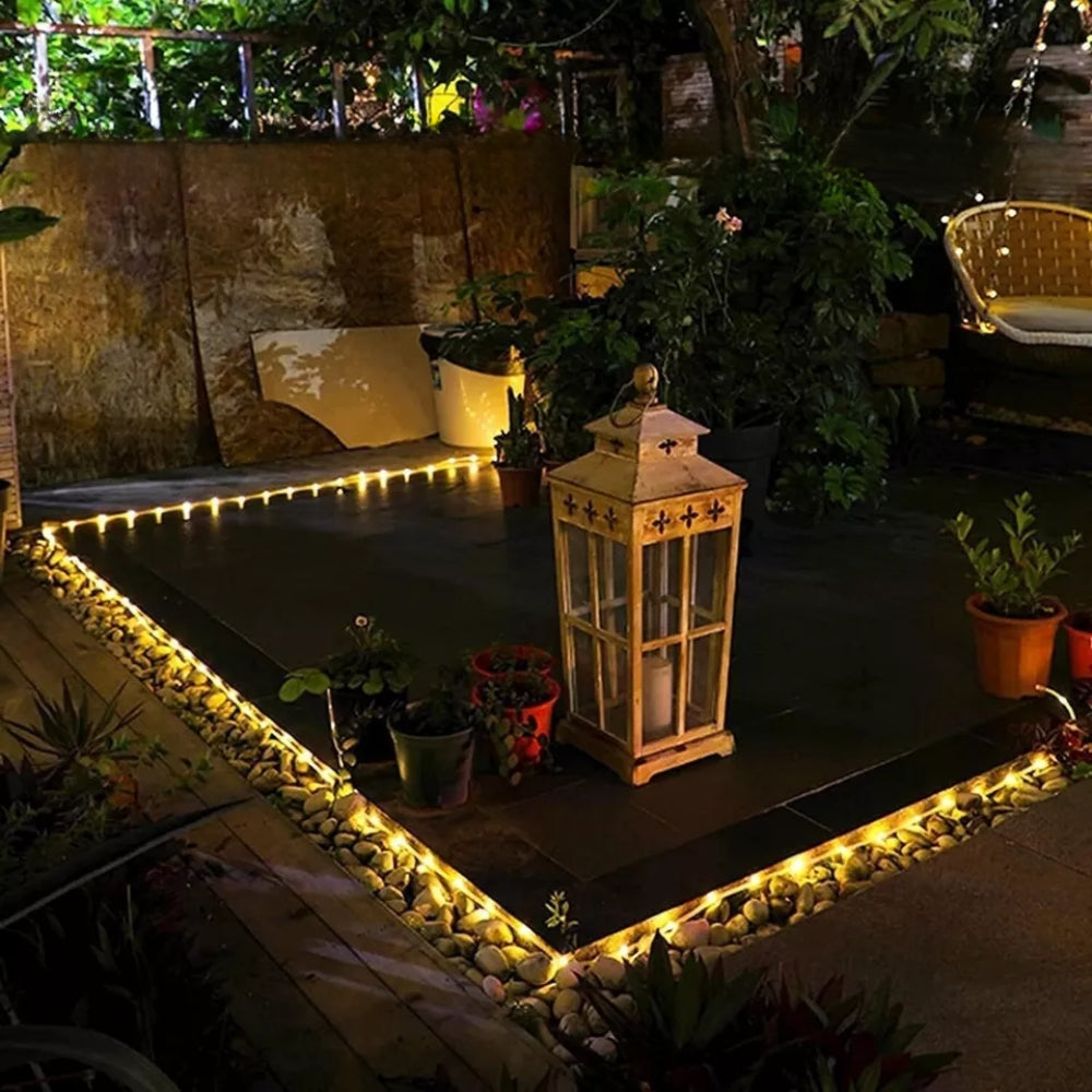 Solar LED Rope Lights Waterproof Outdoor Garden Deck Lighting